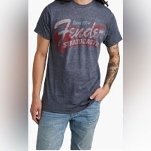 Fender Stratocaster Men's Gray graphic classic vintage T-Shirt